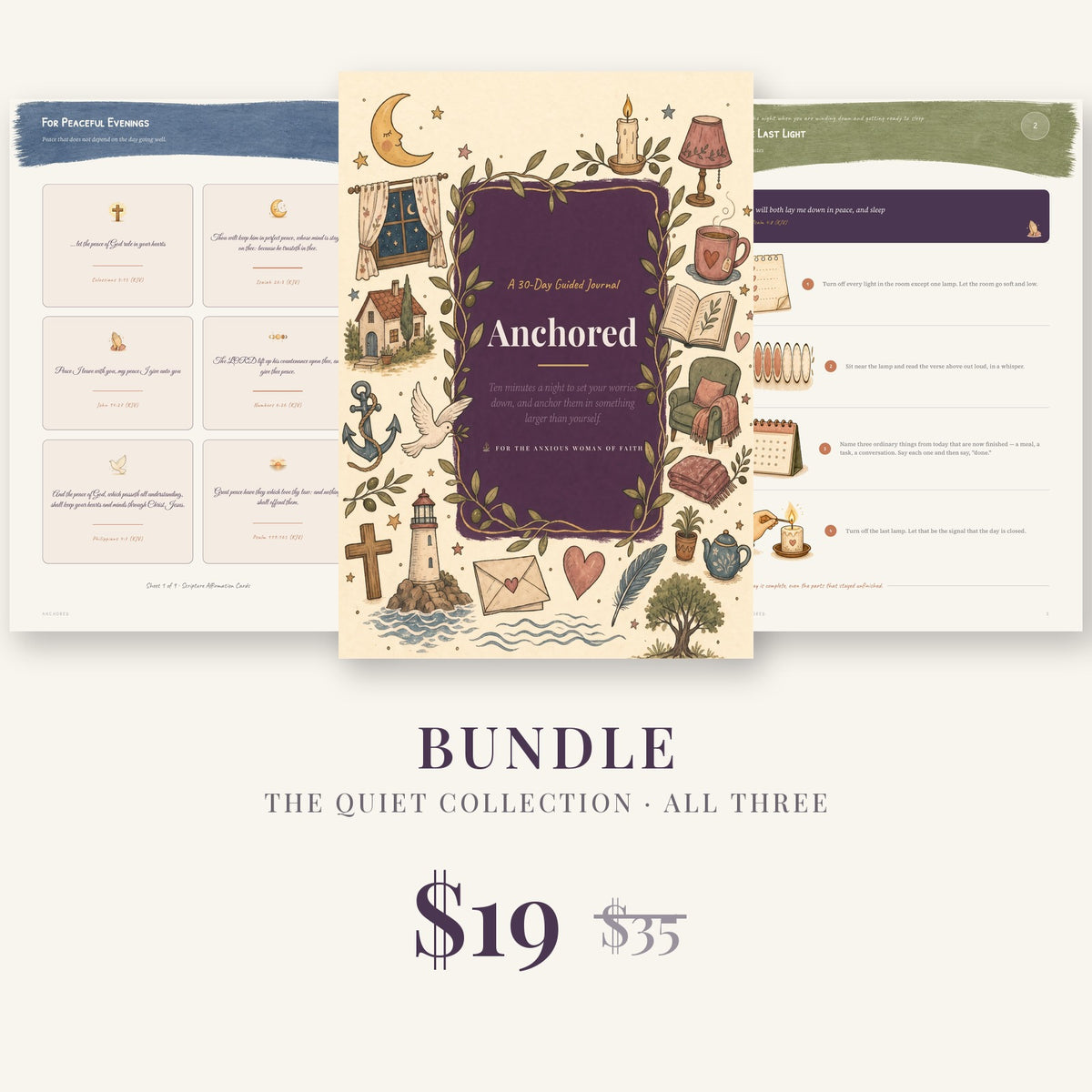 The Quiet Collection — 30-Day Edition + Scripture Cards + Evening Rituals (Digital PDF Bundle)