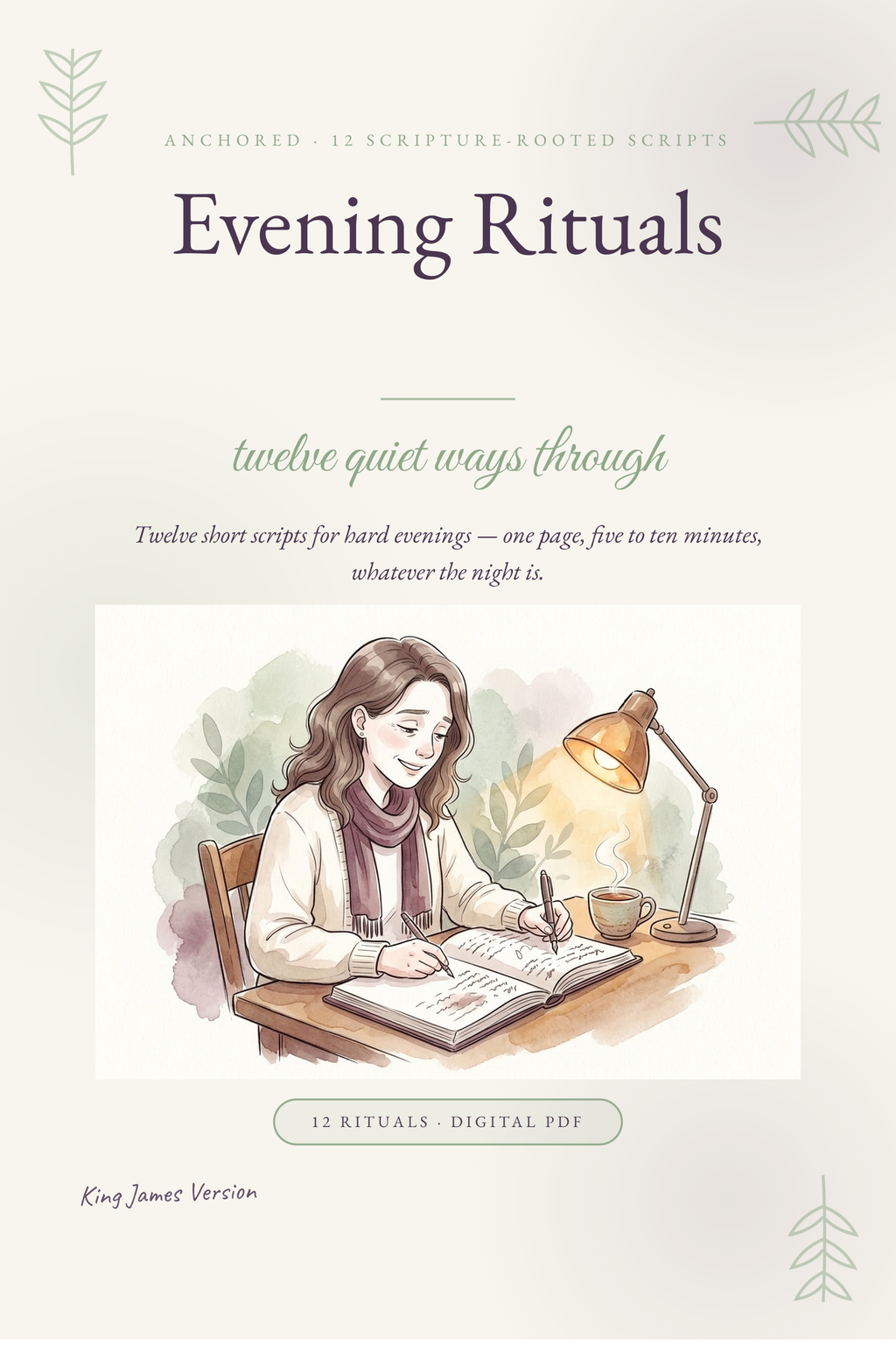 The Nightstand Kit — Scripture Cards + Evening Rituals (Digital PDF Bundle)